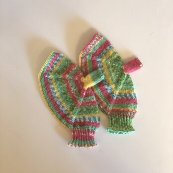 №30送料込ドイツソックヤーンの手編み手袋の画像