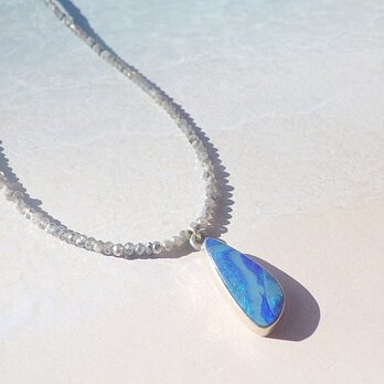 Ｇrand Blue Ocean Opal Necklace ラブラドライト*sv925の画像