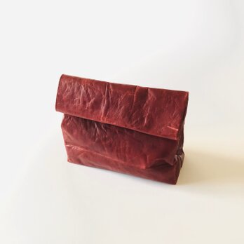 KAMIBUKURO(紙 袋) small 国内本牛革製　レッドの画像