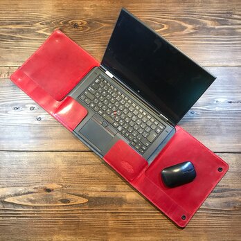 一枚革で作ったラップタイプのノートPCカバー ：スタンダードカラー／Lenovo Thinkpad X1 Yoga 専用の画像