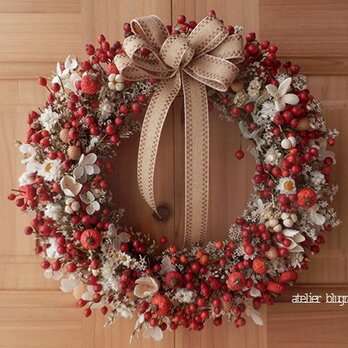atelier blugra八ヶ岳〜里山の秋25cmノイバラの実Wreath002の画像