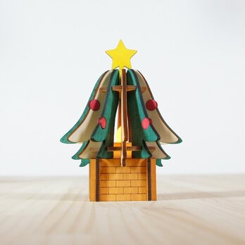 「クリスマスツリー」木製ミニランプの画像