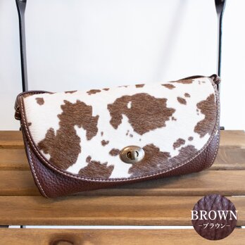 ハラコ　コロンと丸いショルダーバッグ　ブラウン ak-18nch