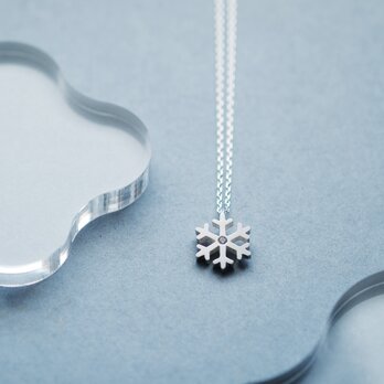 ミニマル 雪の結晶 ネックレス シルバー925の画像