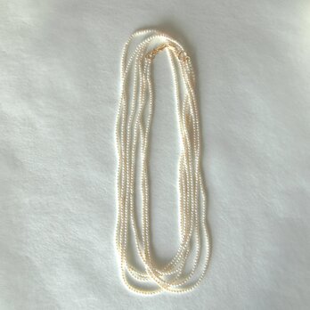 K18 芥子真珠二連ロープネックレスの画像