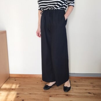 【受注生産】ウールのシンプルパンツ  ダークネイビー