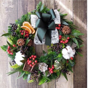 『送料無料』*4　Fresh Xmas Wreath　フレッシュ　クリスマス　リースの画像