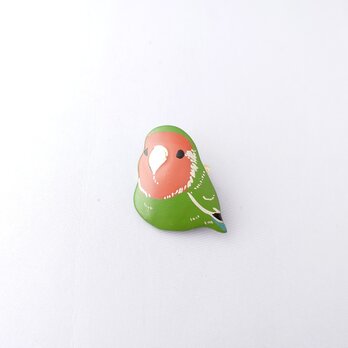 コザクラインコ 漆ブローチの画像