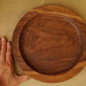 丸リム皿285 walnut #0183の画像