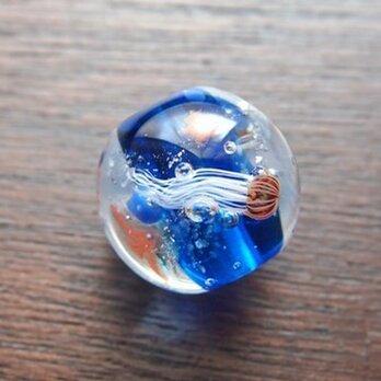 とんぼ玉　赤海月　blue sea　11の画像