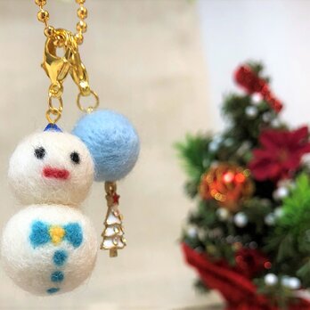 【☆クリスマス限定☆】ふわきらチャーム[雪だるまVer1」/チャーム・プレゼント・冬・クリスマスの画像