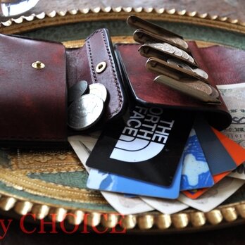 イタリアンレザー・革新のプエブロ・2つ折りコインキャッチャー財布（改）（コッチネラ）の画像