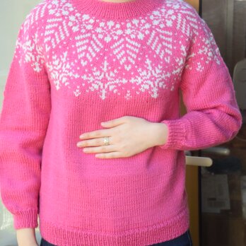 SALE 打ち上げ花火の様なローズセーターの画像
