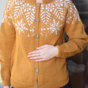 SALE 打ち上げ花火の様な山吹色カーディガンの画像