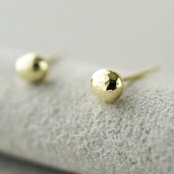 K18 Tsubu earrings / Hammeredの画像