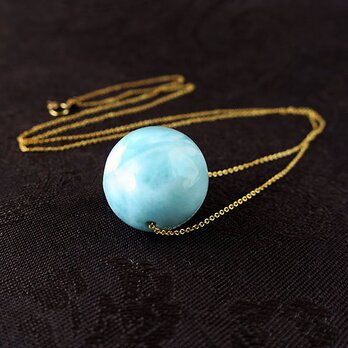 ラリマー(ブルーペクトライト)K14ネックレスA Larimar K14 necklace 65cmの画像