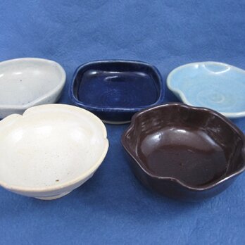 陶器 豆皿・豆鉢５点セット（m-03）の画像