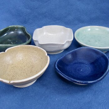 陶器 豆皿・豆鉢５点セット（m-07）の画像