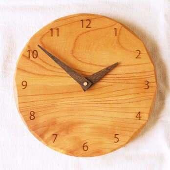 「みあさまご注文の品」木製 掛け時計 丸 ケヤキ材の画像