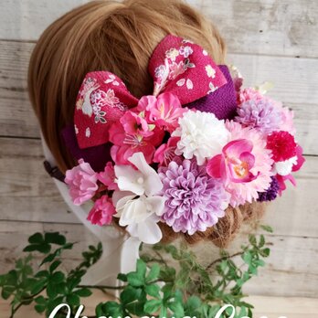 桜hirahira 和風リボンと桜の髪飾り16点Set No349の画像