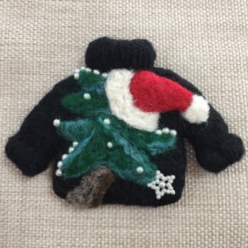 大人ブローチ(クリスマスセーター)の画像