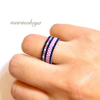 ビーズステッチリング