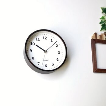 KATOMOKU plywood clock 13 ブラウン km-84BR 掛け時計 木製 曲げわっぱの画像