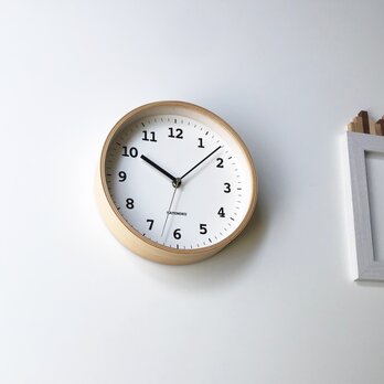 KATOMOKU plywood wall clock 13 ナチュラル 電波時計 連続秒針 km-84NRCの画像