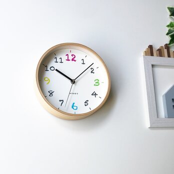 KATOMOKU plywood wall clock 14 ナチュラル 電波時計 連続秒針 km-85NRCの画像