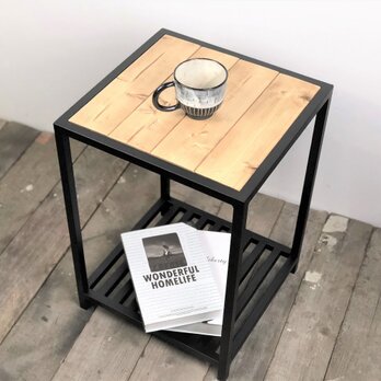 コーヒーテーブル・サイドテーブル【アイアンサイドテーブル/２段/Iron Side table】の画像