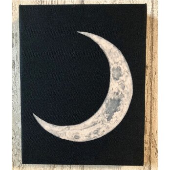 星月猫★アート「三日月」絵画F0 複製画 　木製パネル貼り　18cmｘ14cm　厚み２㎝「007」の画像