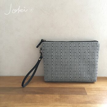 pouch[手織りポーチ] ネイビーベルト付きの画像