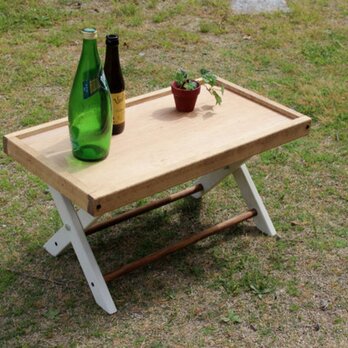 folding table 折りたたみローテーブル60 ホワイトシャビー　キャンプ　camp アウトドア　outdoorの画像