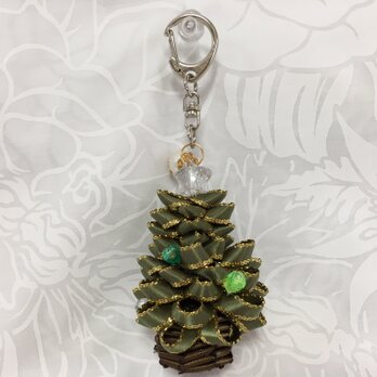 ハワイアンリボンレイ【クリスマスツリーチャーム　モス】完成品の画像