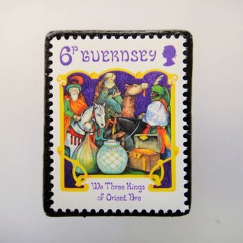 ガンジー　クリスマス切手ブローチ　4448