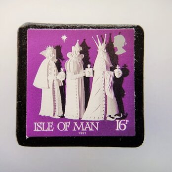 マン島　クリスマス切手ブローチ 4450