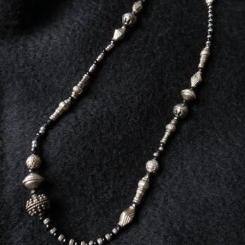 SV　Hand made Silverbeads・Onyx・Blackspinel　Necklaceの画像