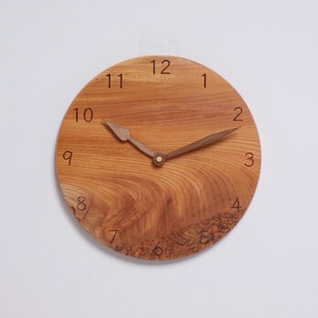 木製 掛け時計 丸型 欅材56の画像