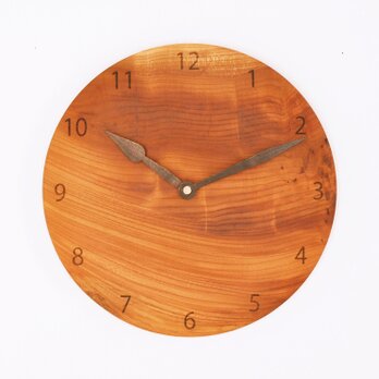 木製 掛け時計 丸型 欅材47の画像