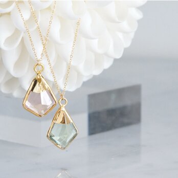 【14KGF】 Necklace,Green Amethyst Quartz/Morganite Quartzの画像