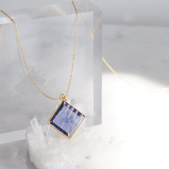 【14KGF】 Necklace, Diamond-Shaped Iolite Quartzの画像