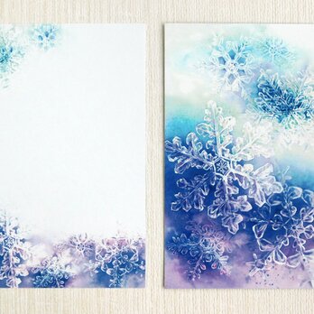☆雪の結晶 ポストカード３枚セット☆の画像