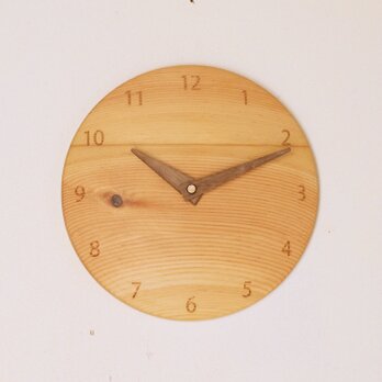 木製 掛け時計 丸型 松材2の画像