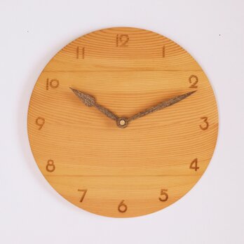 木製 掛け時計 丸型 松材3の画像