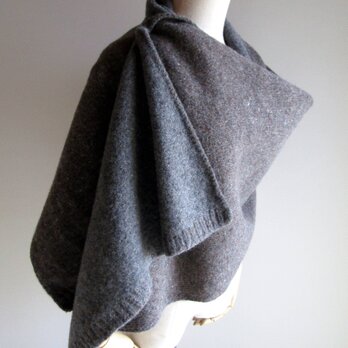 フェルテッドバイカラーストール（ウール＋ラムウール）ブラウングレー
