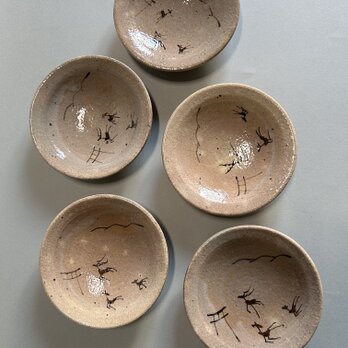 春日絵豆皿 　5枚組の画像
