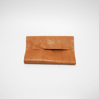 ポケットティッシュケース おしゃれ 革 レザー 手縫い かばんの中の整理に キャメルの画像