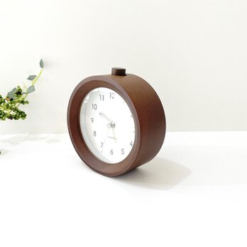 KATOMOKU alarm clock 6 ブラウン km-89B 連続秒針 目覚まし時計の画像