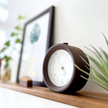 KATOMOKU alarm clock 6 ブラウン km-89BR 目覚まし時計 木製 ライトの画像