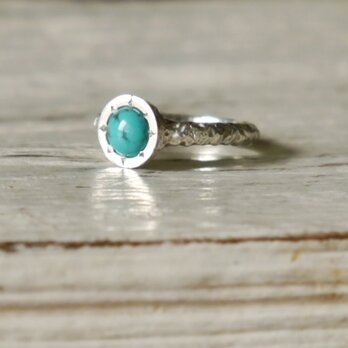 Turquoise ring(sv)★ターコイズ★シルバー★リング★誕生石★天然石★トルコ★ピンキーの画像